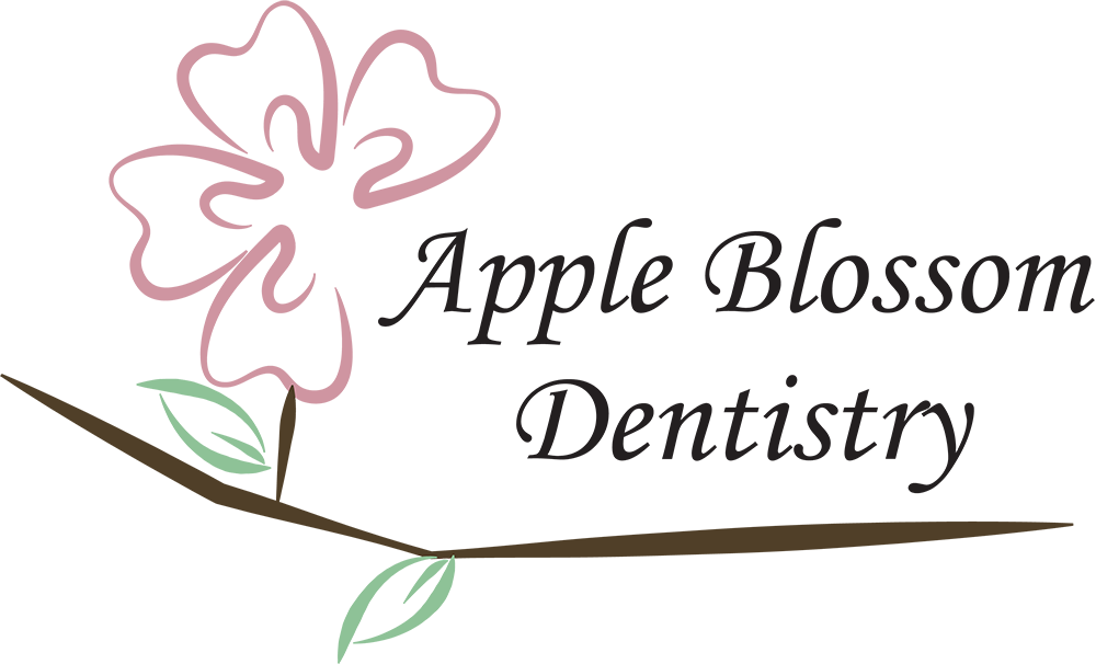 apple blossoms flower, logo apple blossom dentistry